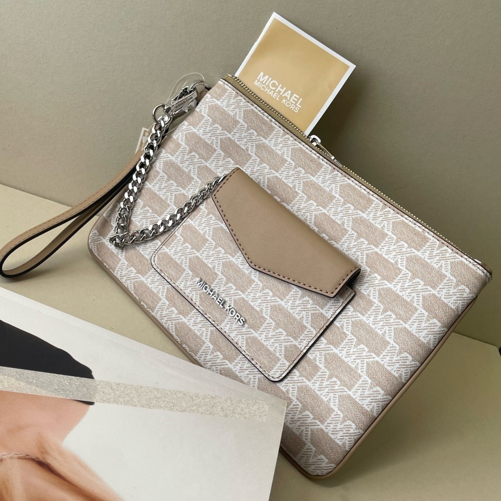 (new+tag) Michael Kors jet set large wristlet clutch plus detachable card case - Picture 4 of 12